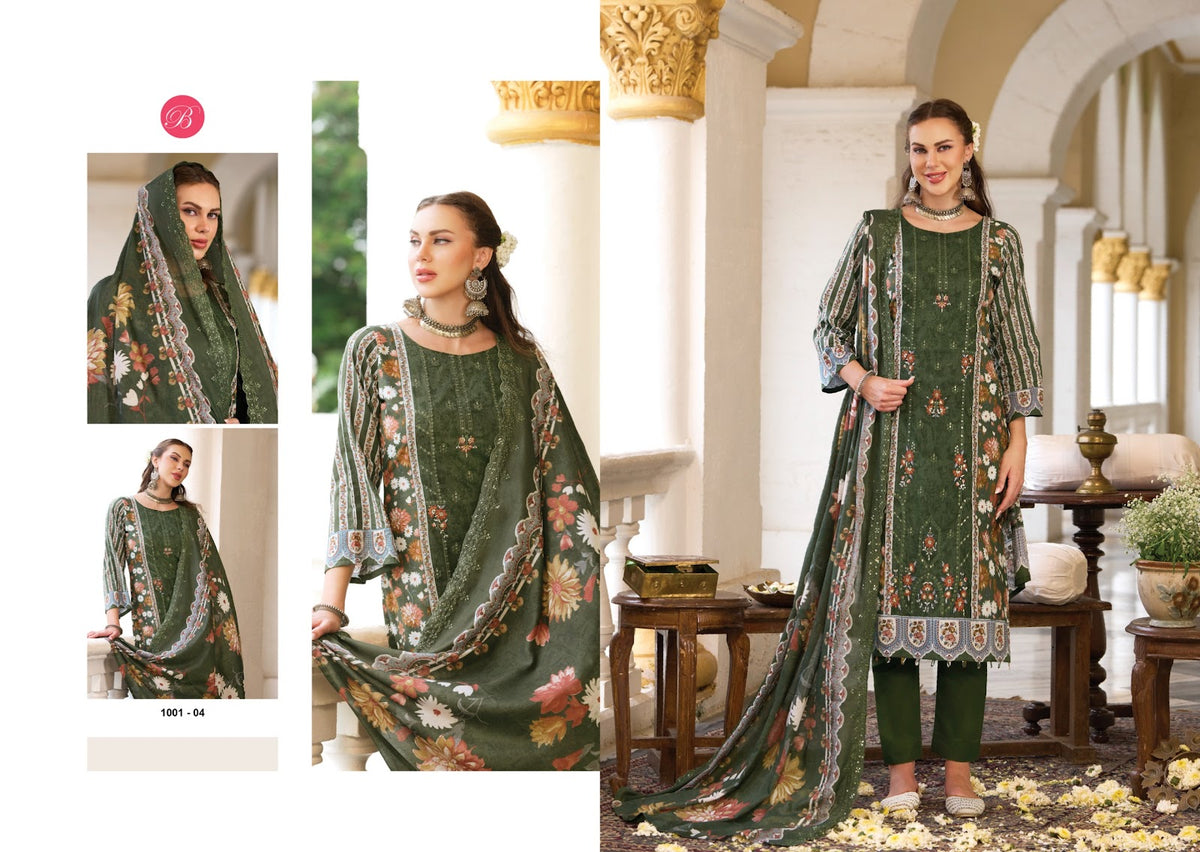 Noor E Ishq Belliza Designer Studio Pure Cotton Karachi Salwar Suits Wholesale