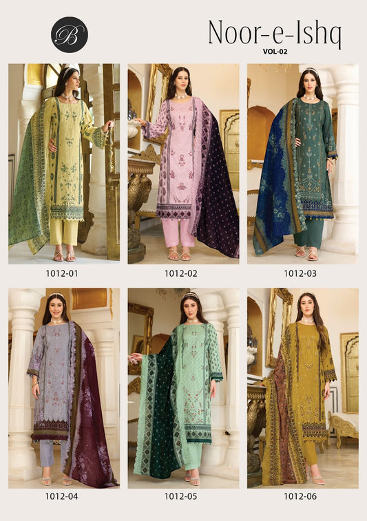 Noor E Ishq Vol 2 Belliza Designer Studio Cotton Karachi Salwar Suits Exporter India