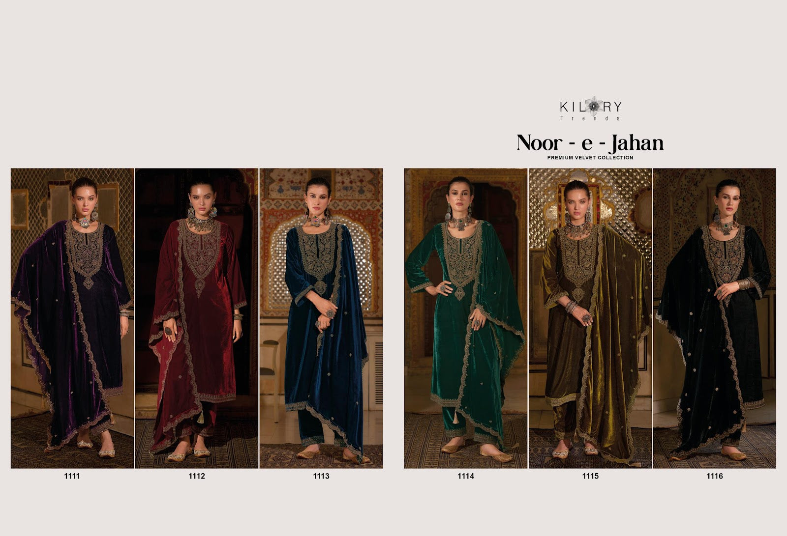 Noor E Jahan Kilory Velvet Suits Wholesaler India