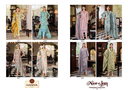 Noor E Jam Chikankari Collection Haniya Print Cotton Karachi Salwar Suits Supplier Ahmedabad