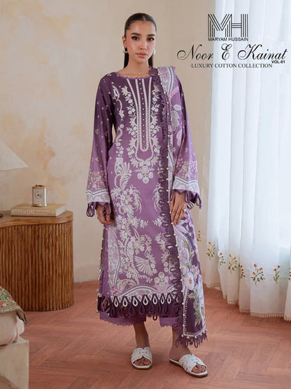 Noor E Kainat Vol 1 Luxury Cotton Collection Maryam Hussain Karachi Salwar Suits Manufacturer Gujarat