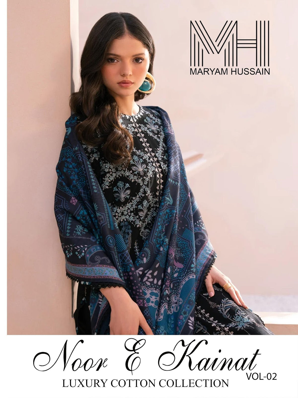 Noor E Kainat Vol 2 Luxury Cotton Collection Maryam Hussain Karachi Salwar Suits Exporter Ahmedabad
