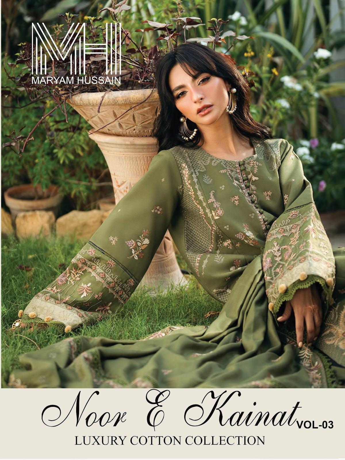 Noor E Kainat Vol 3 Maryam Hussain Mix Cotton Karachi Salwar Suits Exporter Ahmedabad