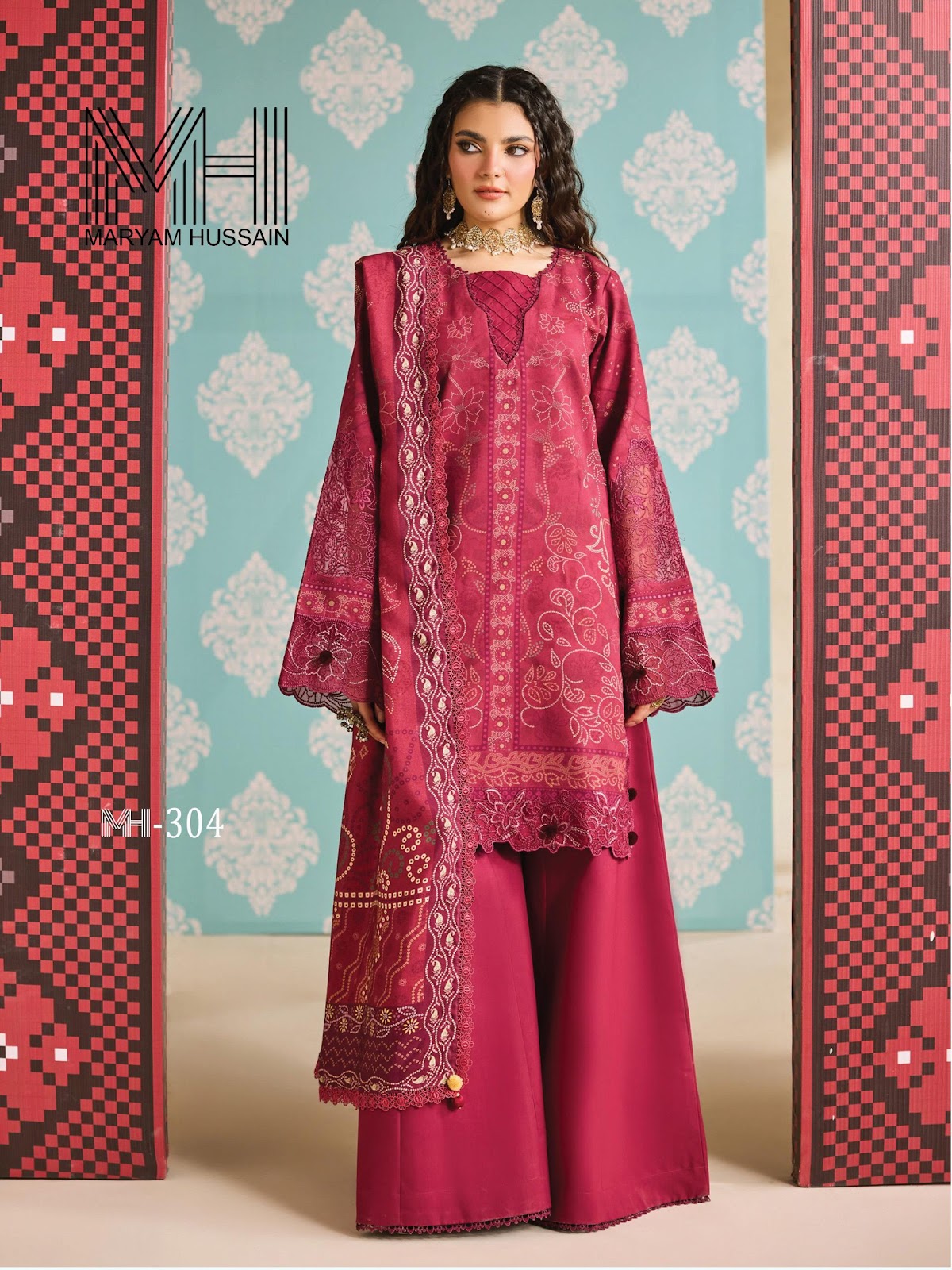 Noor E Kainat Vol 3 Maryam Hussain Mix Cotton Karachi Salwar Suits Exporter Ahmedabad