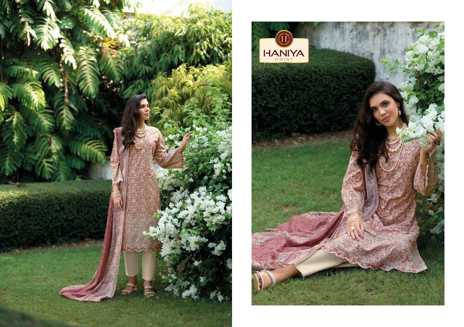 Noor E Khass Haniya Print Cotton Karachi Salwar Suits Wholesale Price