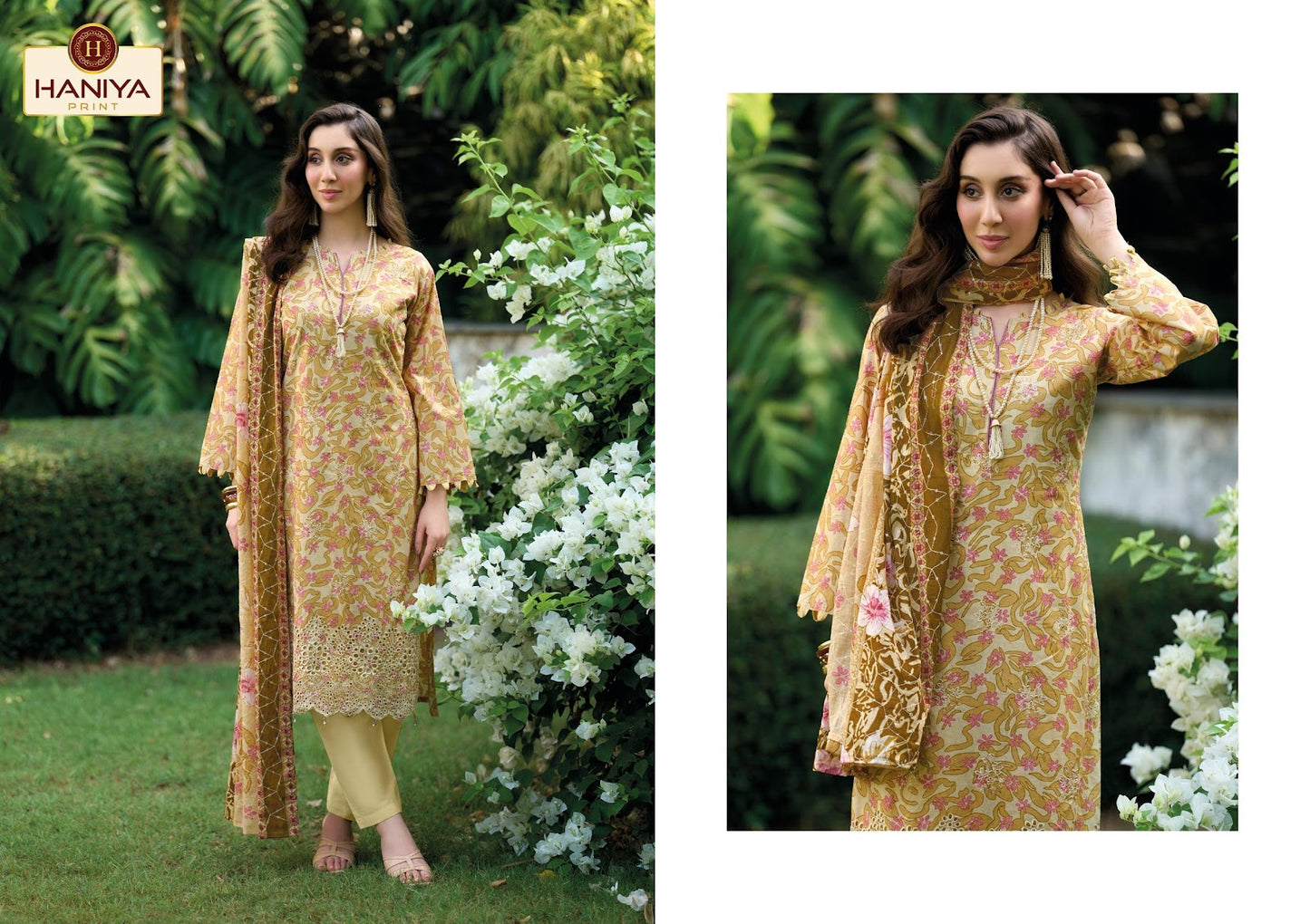 Noor E Khass Haniya Print Cotton Karachi Salwar Suits Wholesale Price