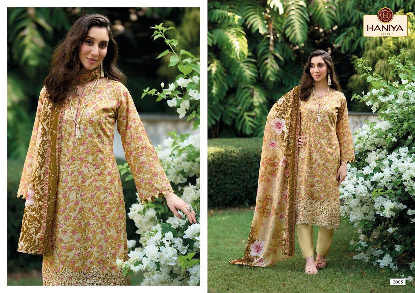 Noor E Khass Haniya Print Cotton Karachi Salwar Suits Wholesale Price