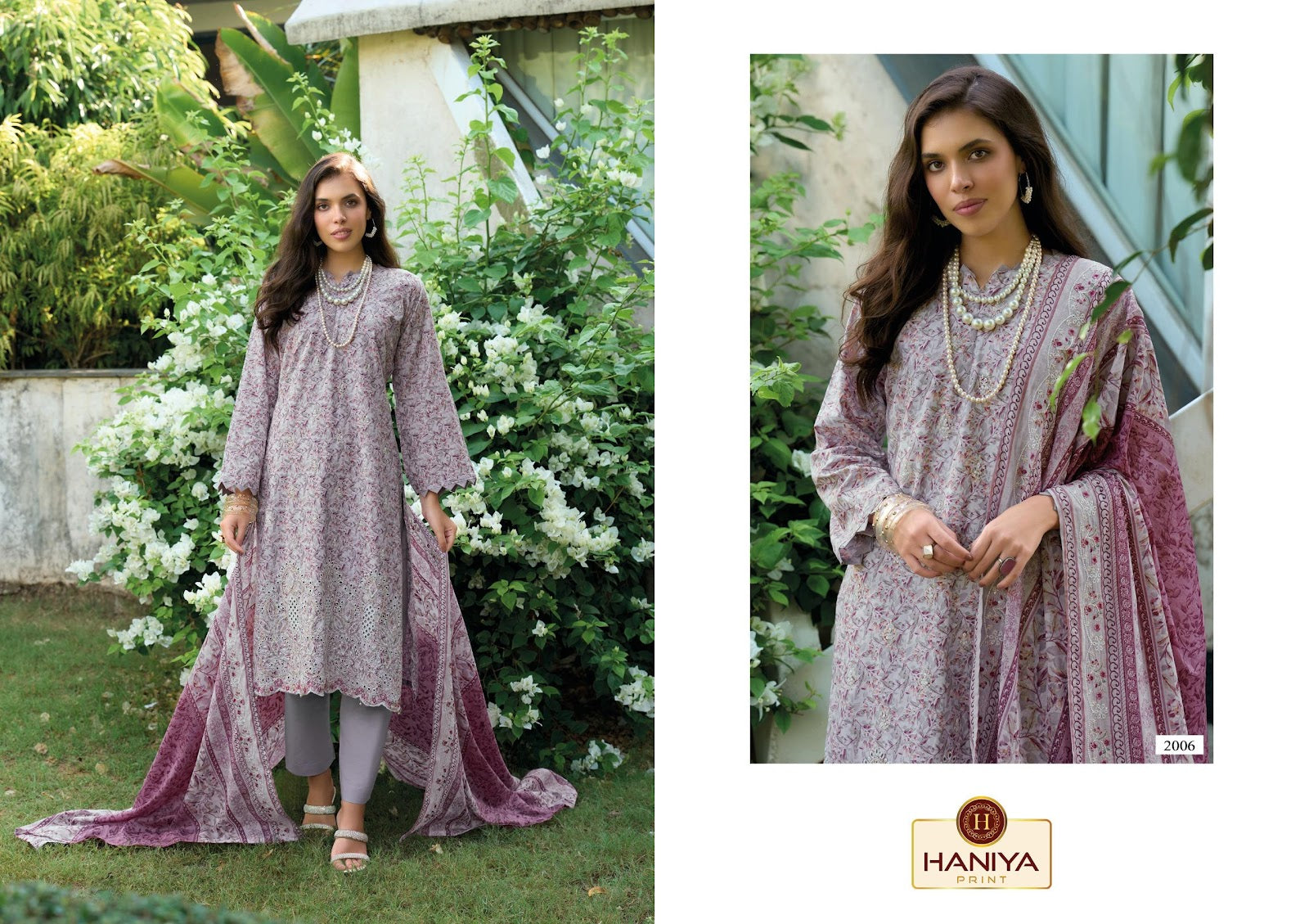 Noor E Khass Haniya Print Cotton Karachi Salwar Suits Wholesale Price