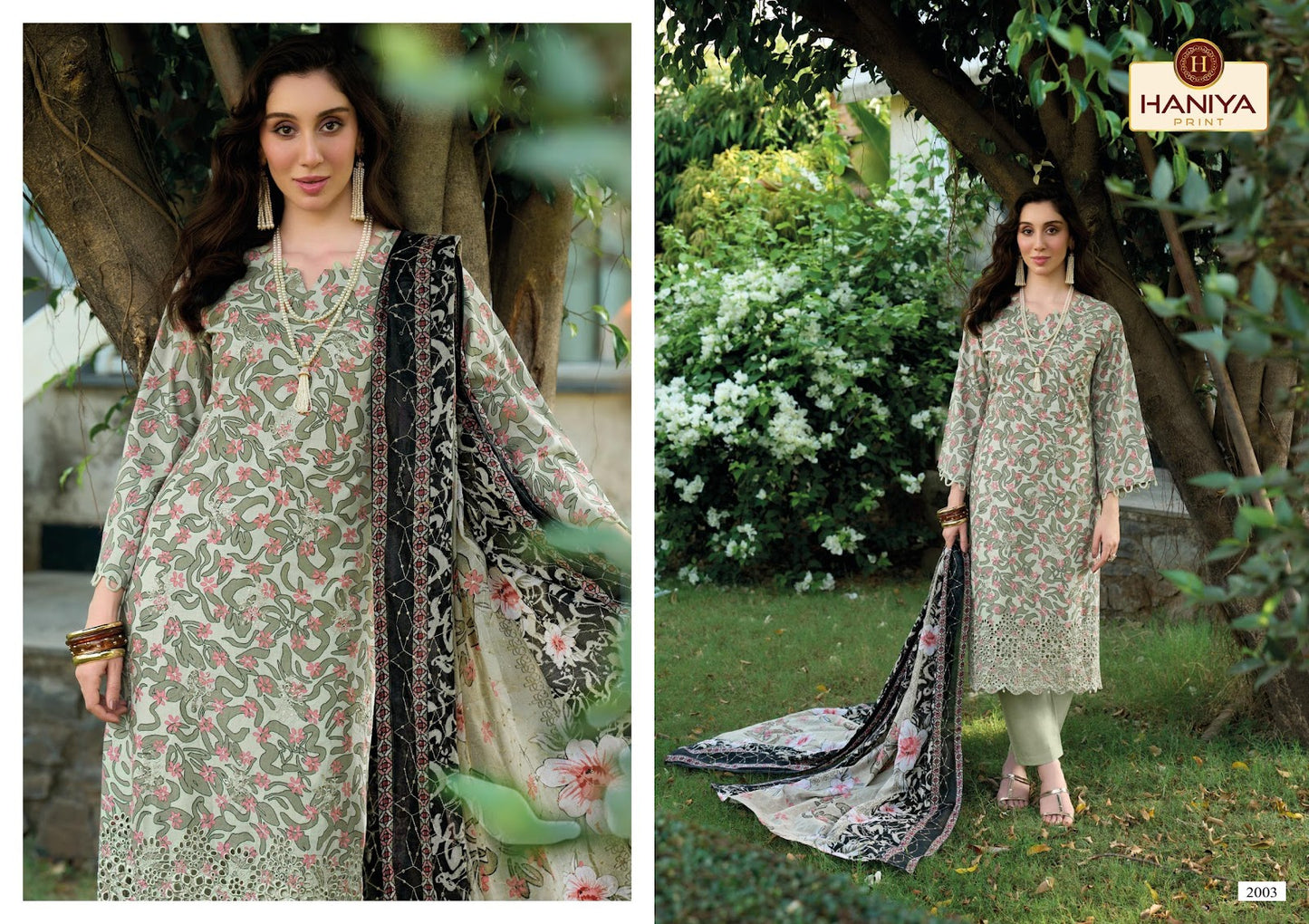 Noor E Khass Haniya Print Cotton Karachi Salwar Suits Wholesale Price