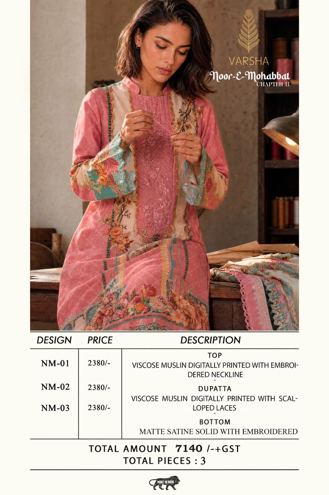 Noor E Mohabbat Chapter 2 Varshaa Viscose Muslin Pant Style Suits Wholesaler India