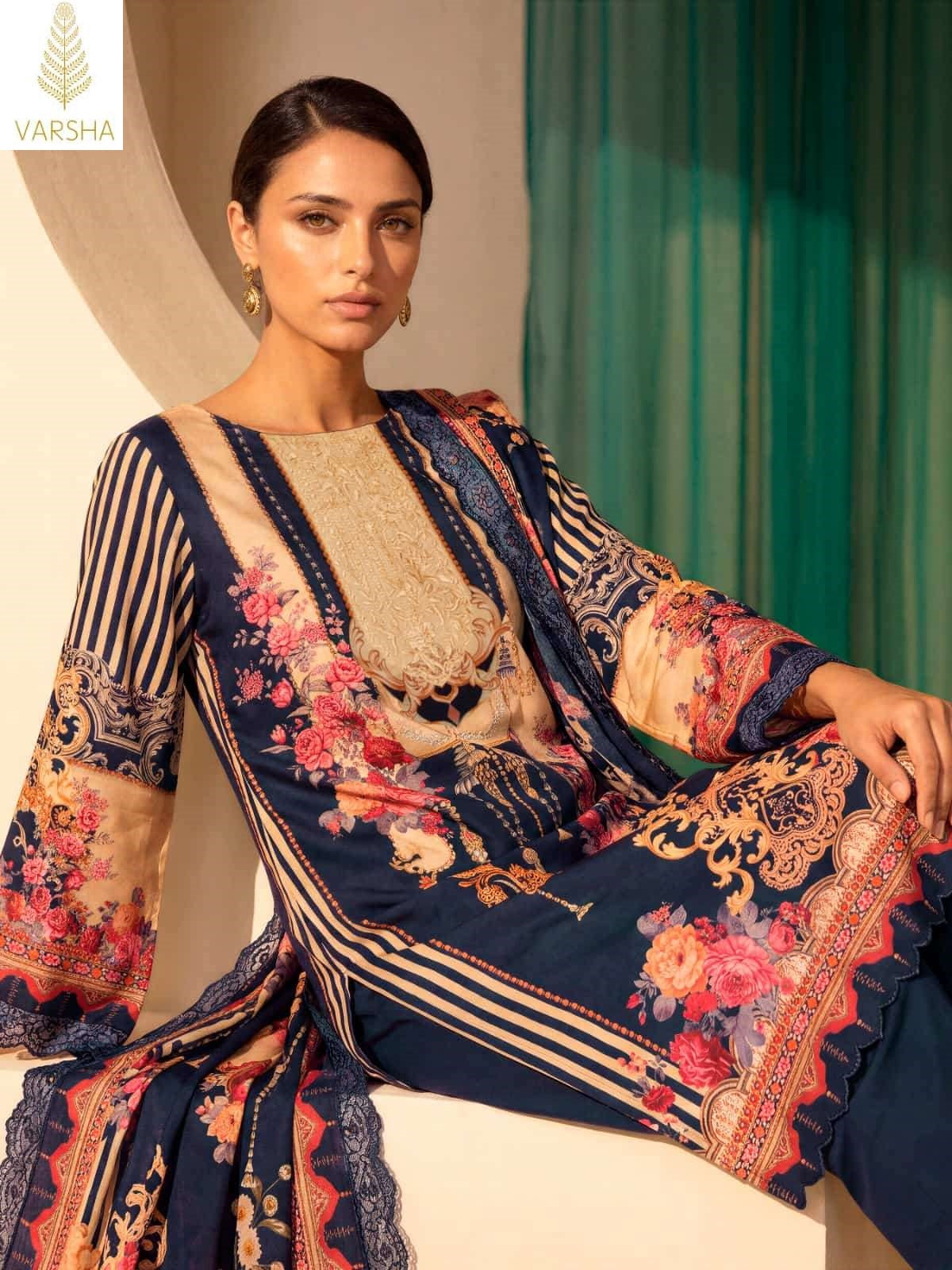 Noor E Mohabbat Chapter 3 Varshaa Viscose Muslin Pakistani Salwar Suits Exporter Gujarat