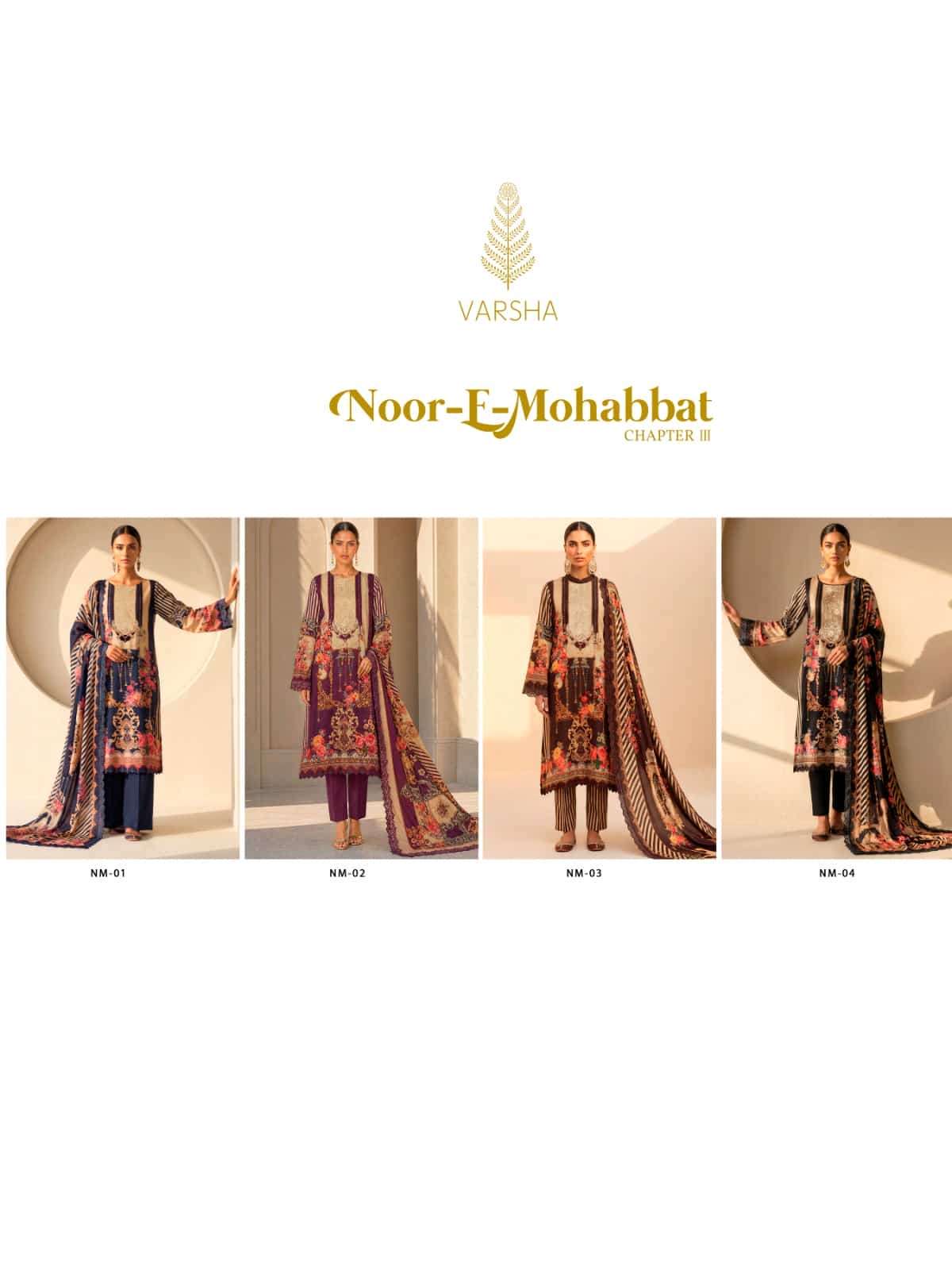 Noor E Mohabbat Chapter 3 Varshaa Viscose Muslin Pakistani Salwar Suits Exporter Gujarat