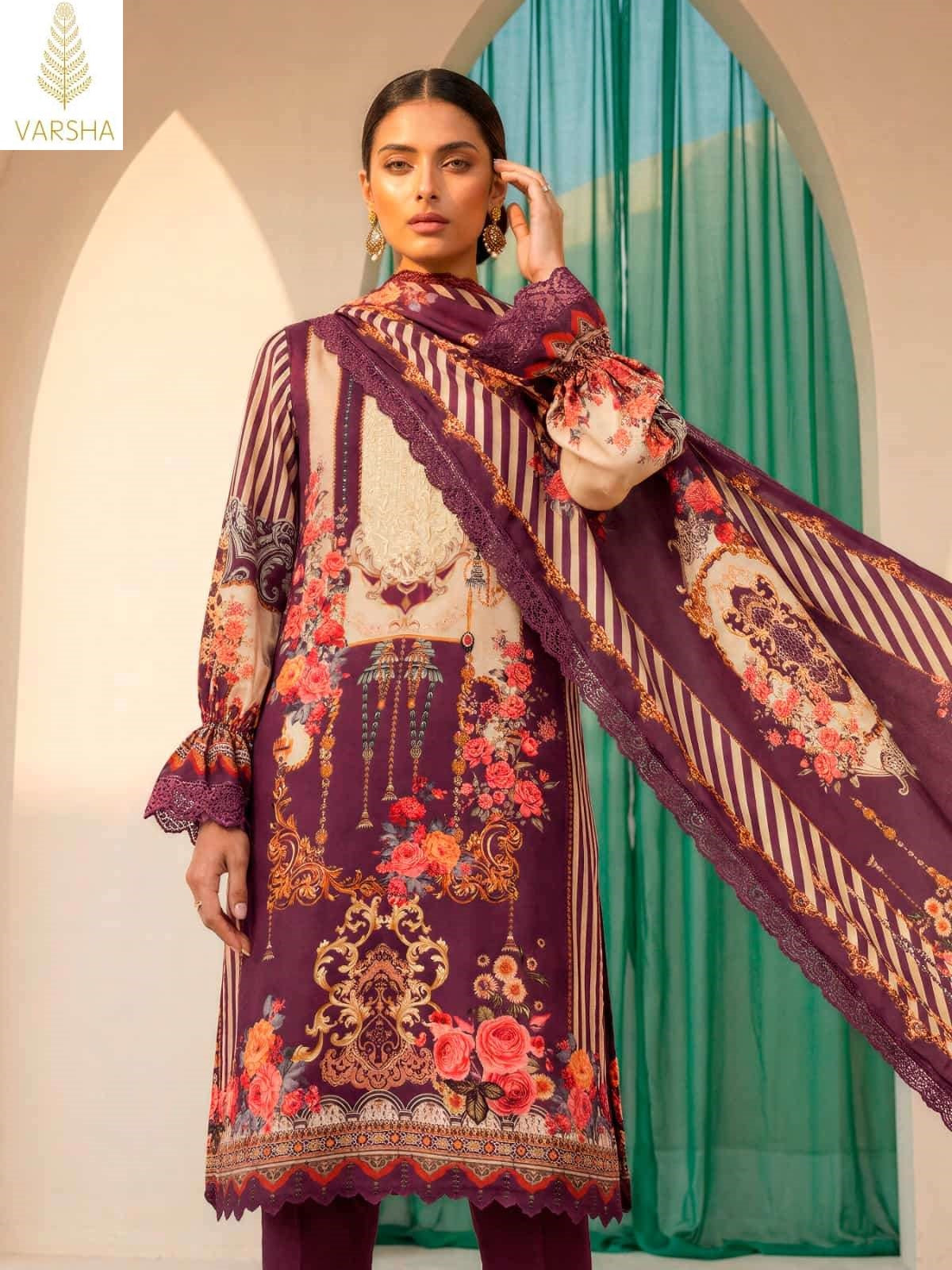 Noor E Mohabbat Chapter 3 Varshaa Viscose Muslin Pakistani Salwar Suits Exporter Gujarat