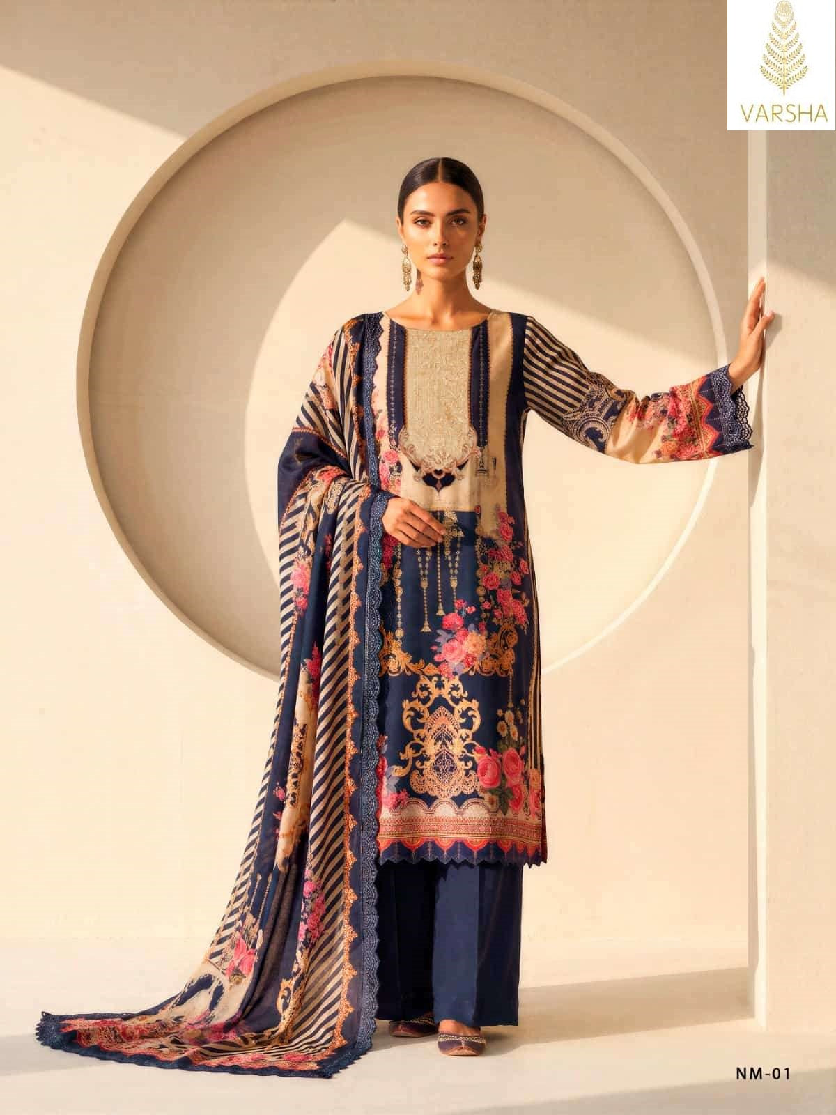 Noor E Mohabbat Chapter 3 Varshaa Viscose Muslin Pakistani Salwar Suits Exporter Gujarat