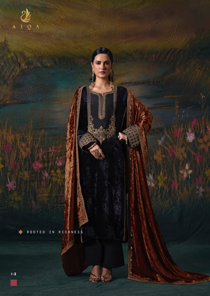 Noor E Riwaaz Aiqa Viscose Velvet Suits Supplier Gujarat