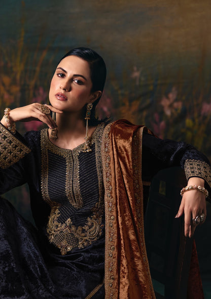Noor E Riwaaz Aiqa Viscose Velvet Suits Supplier Gujarat