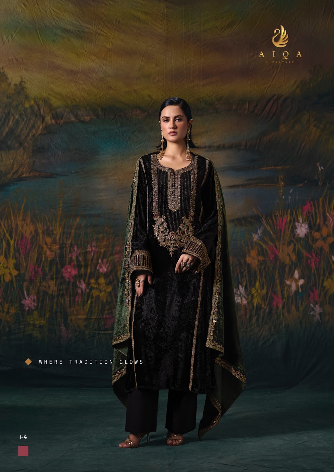 Noor E Riwaaz Aiqa Viscose Velvet Suits Supplier Gujarat