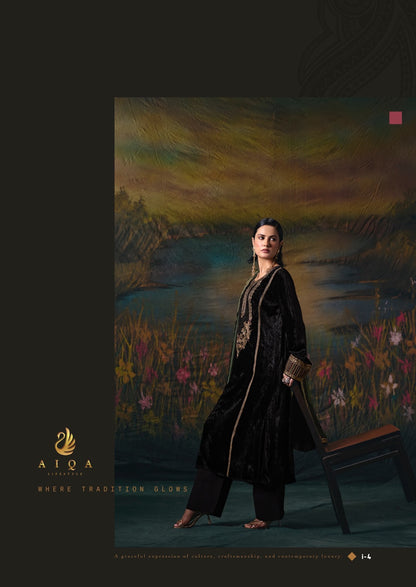 Noor E Riwaaz Aiqa Viscose Velvet Suits Supplier Gujarat