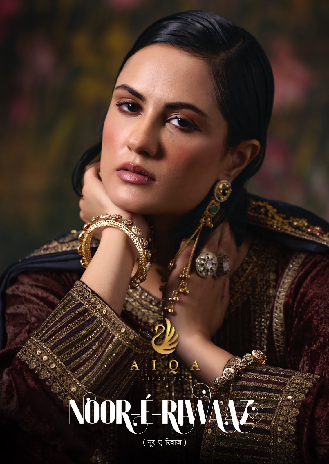 Noor E Riwaaz Aiqa Viscose Velvet Suits Supplier Gujarat