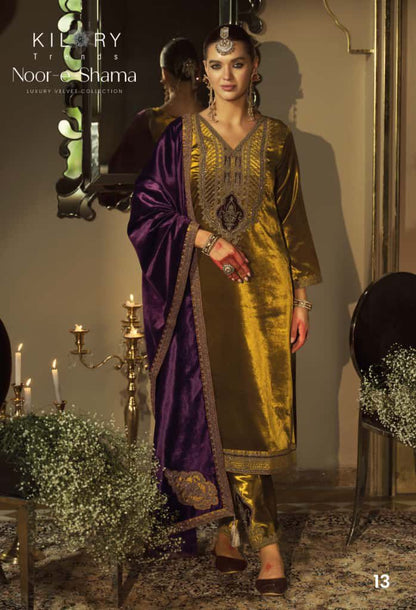 Noor E Shama Kilory Velvet Suits Wholesaler