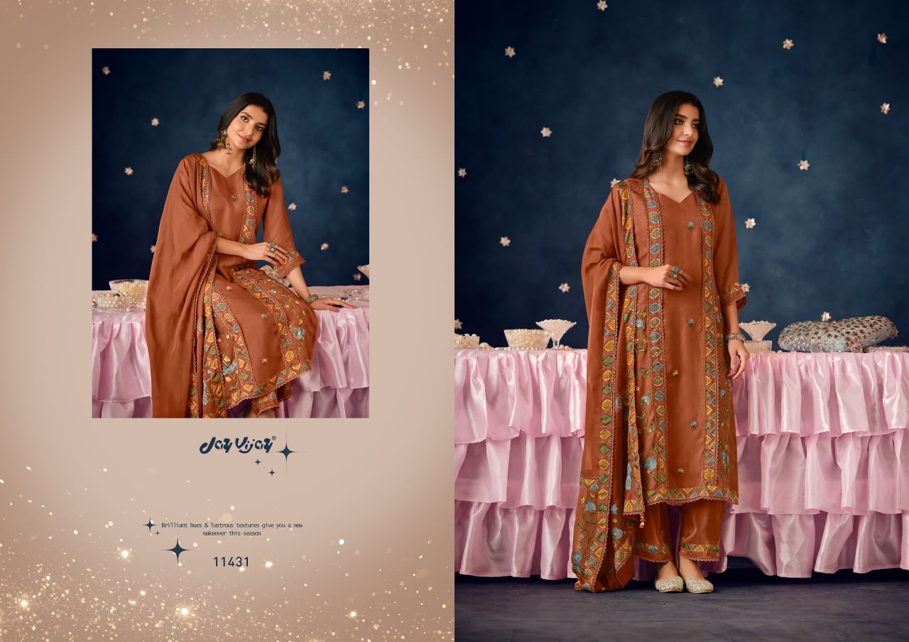 Noor E Sitara Jay Vijay Organza Pant Style Suits Exporter