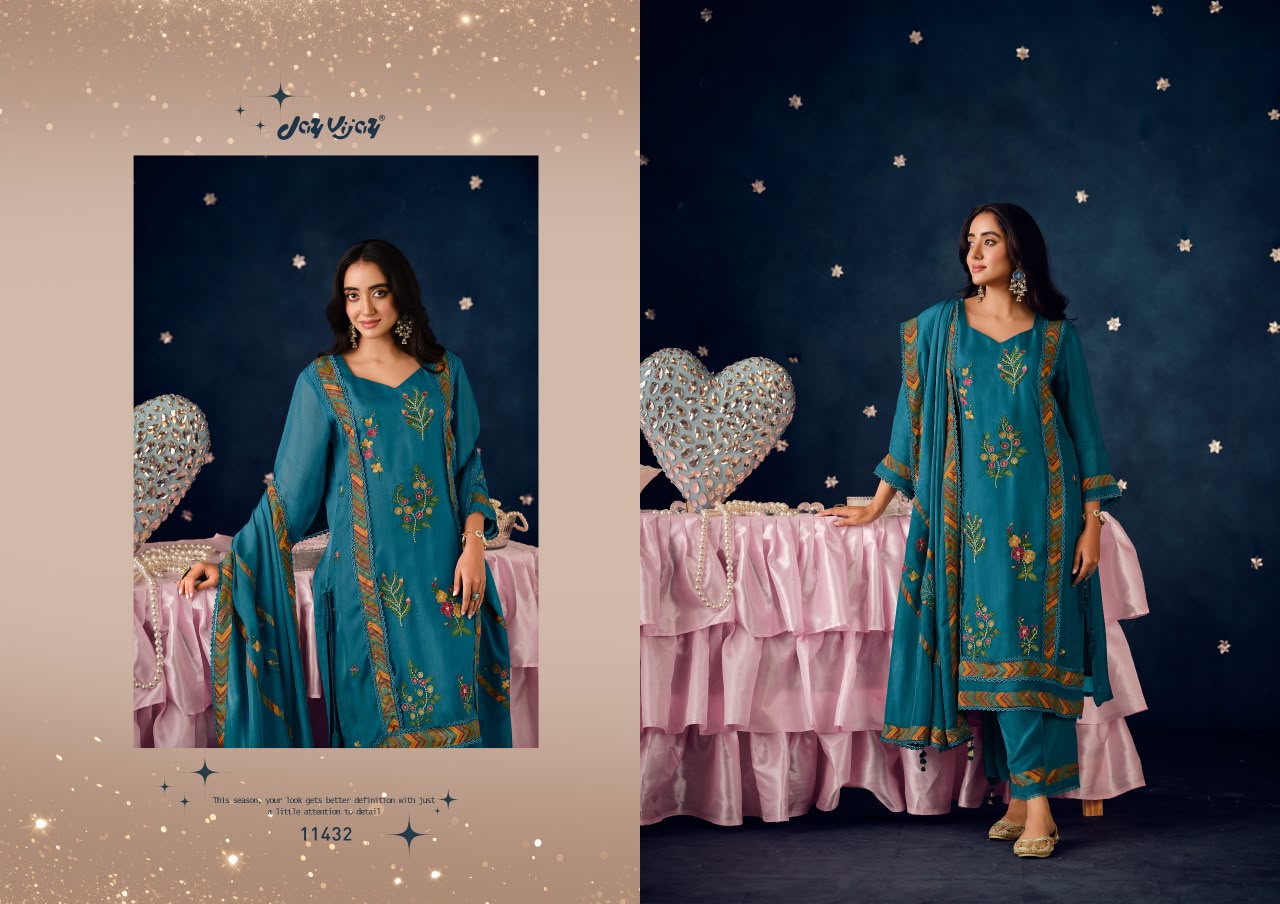 Noor E Sitara Jay Vijay Organza Pant Style Suits Exporter