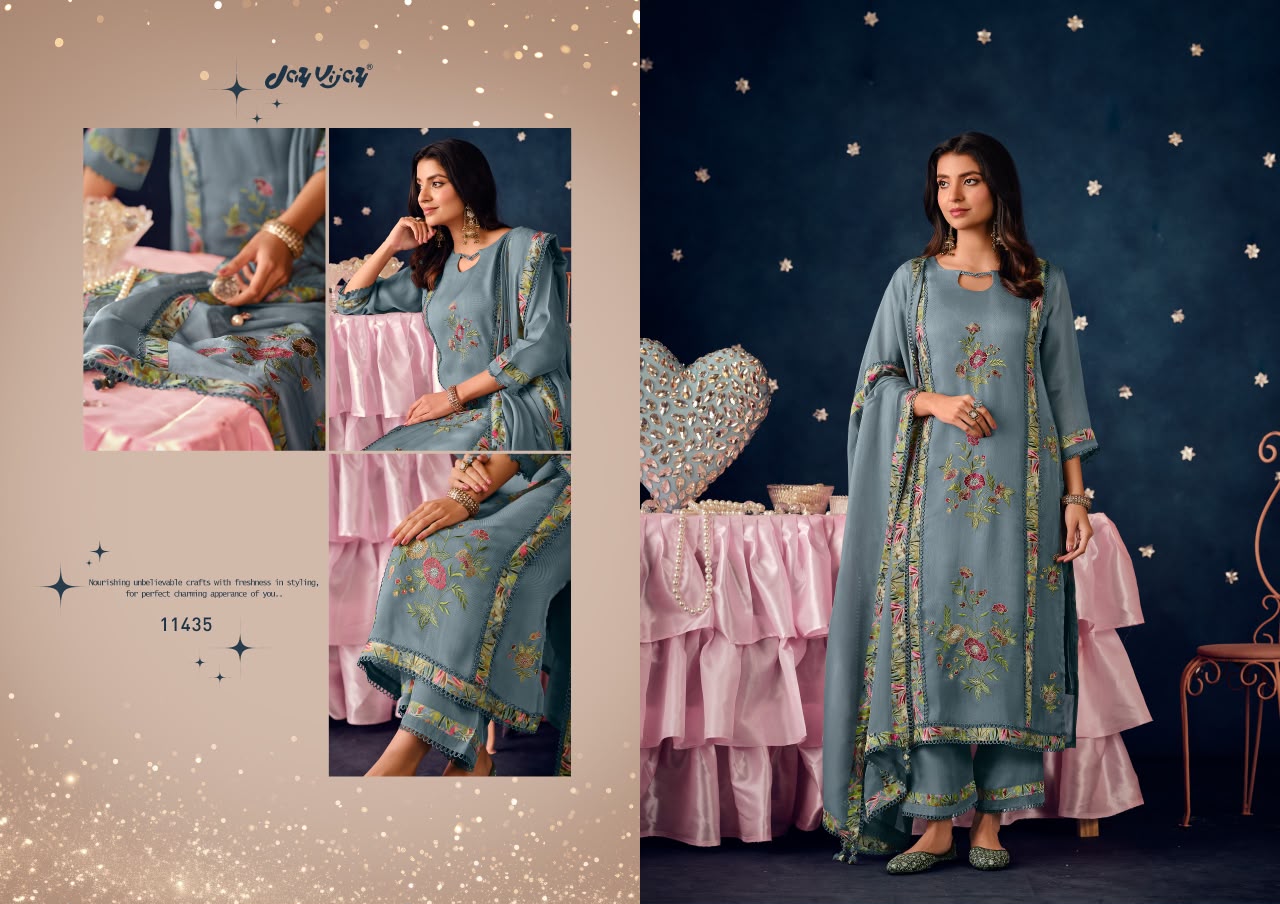 Noor E Sitara Jay Vijay Organza Pant Style Suits Exporter