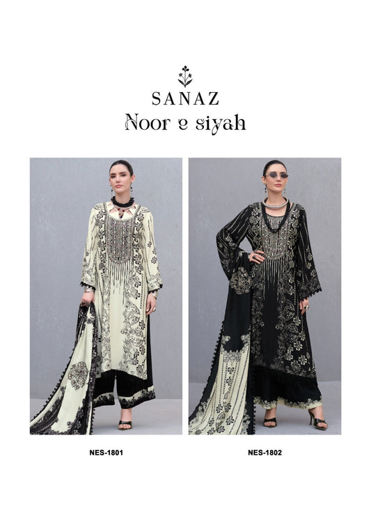 Noor E Siyah Sanaz Viscose Muslin Pakistani Salwar Suits Wholesaler