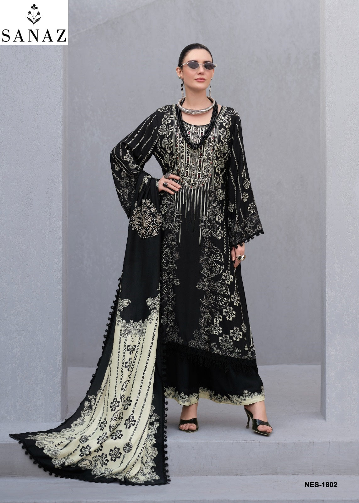 Noor E Siyah Sanaz Viscose Muslin Pakistani Salwar Suits Wholesaler