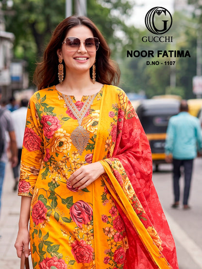 Noor Fatima 1107 Gucchi Viscose Muslin Pant Style Suits Wholesaler India