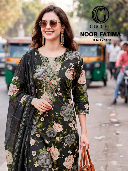 Noor Fatima 1108 Gucchi Viscose Muslin Pant Style Suits Supplier Ahmedabad