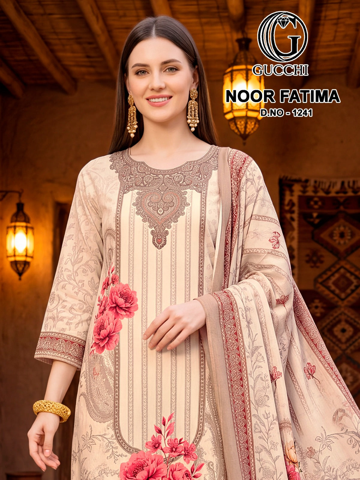 Noor Fatima 1241 Gucchi Viscose Pashmina Suits Supplier Ahmedabad