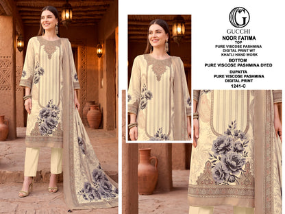 Noor Fatima 1241 Gucchi Viscose Pashmina Suits Supplier Ahmedabad