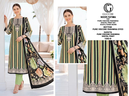Noor Fatima 1252 Gucchi Viscose Pashmina Suits Supplier Gujarat