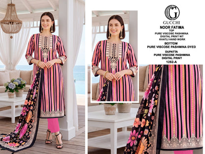 Noor Fatima 1252 Gucchi Viscose Pashmina Suits Supplier Gujarat