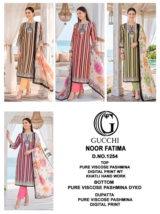 Noor Fatima 1254 Gucchi Viscose Pashmina Suits Manufacturer Ahmedabad