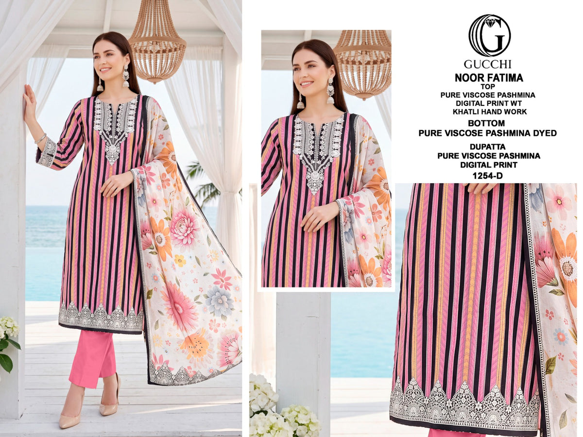Noor Fatima 1254 Gucchi Viscose Pashmina Suits Manufacturer Ahmedabad