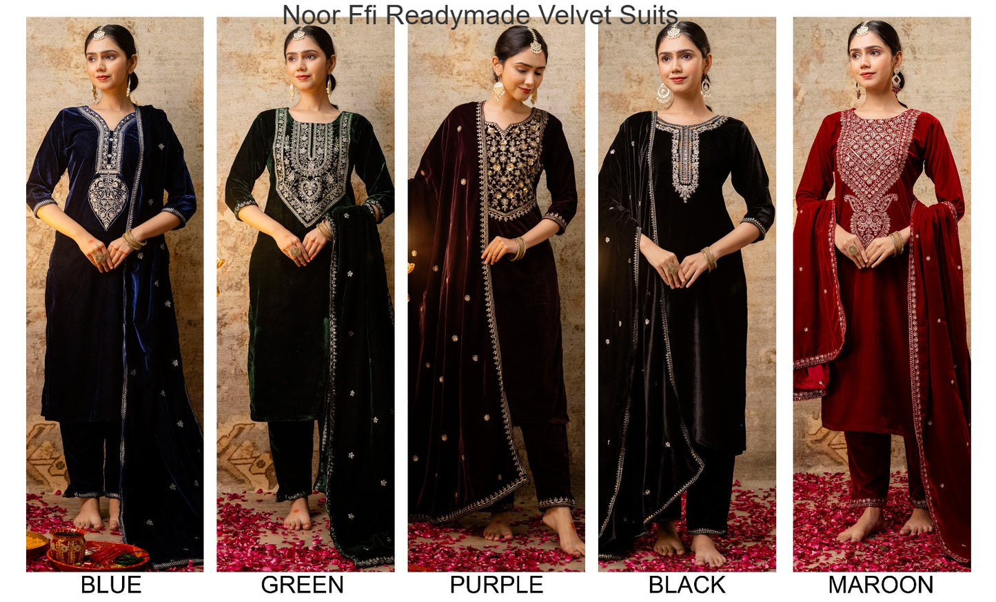 Noor Ffi Readymade Velvet Suits Exporter Ahmedabad