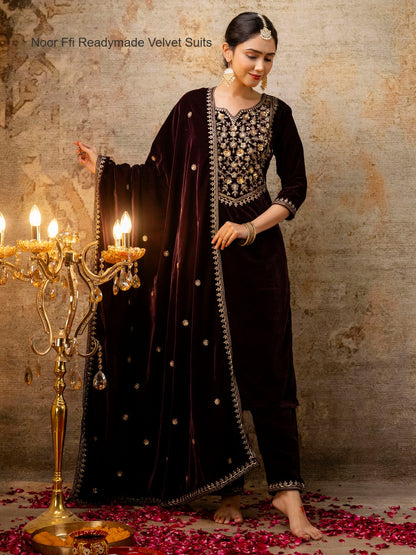 Noor Ffi Readymade Velvet Suits Exporter Ahmedabad