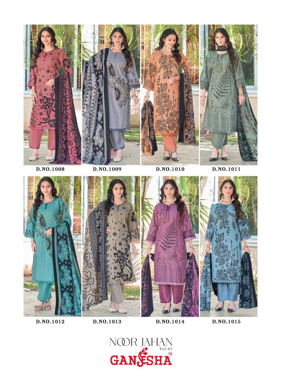 Noor Jahan Vol 1 Ganesha Mix Cotton Karachi Salwar Suits Manufacturer