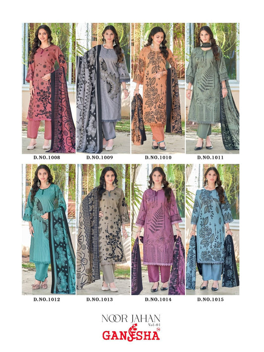 Noor Jahan Vol 1 Ganesha Mix Cotton Karachi Salwar Suits Manufacturer