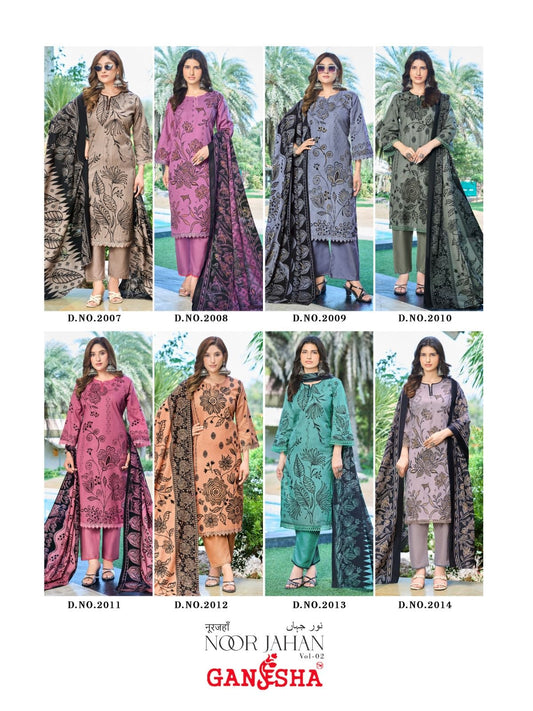 Noor Jahan Vol 2 Ganesha Mix Cotton Karachi Salwar Suits Supplier India