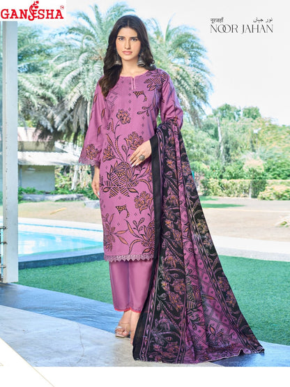 Noor Jahan Vol 2 Ganesha Mix Cotton Karachi Salwar Suits Supplier India