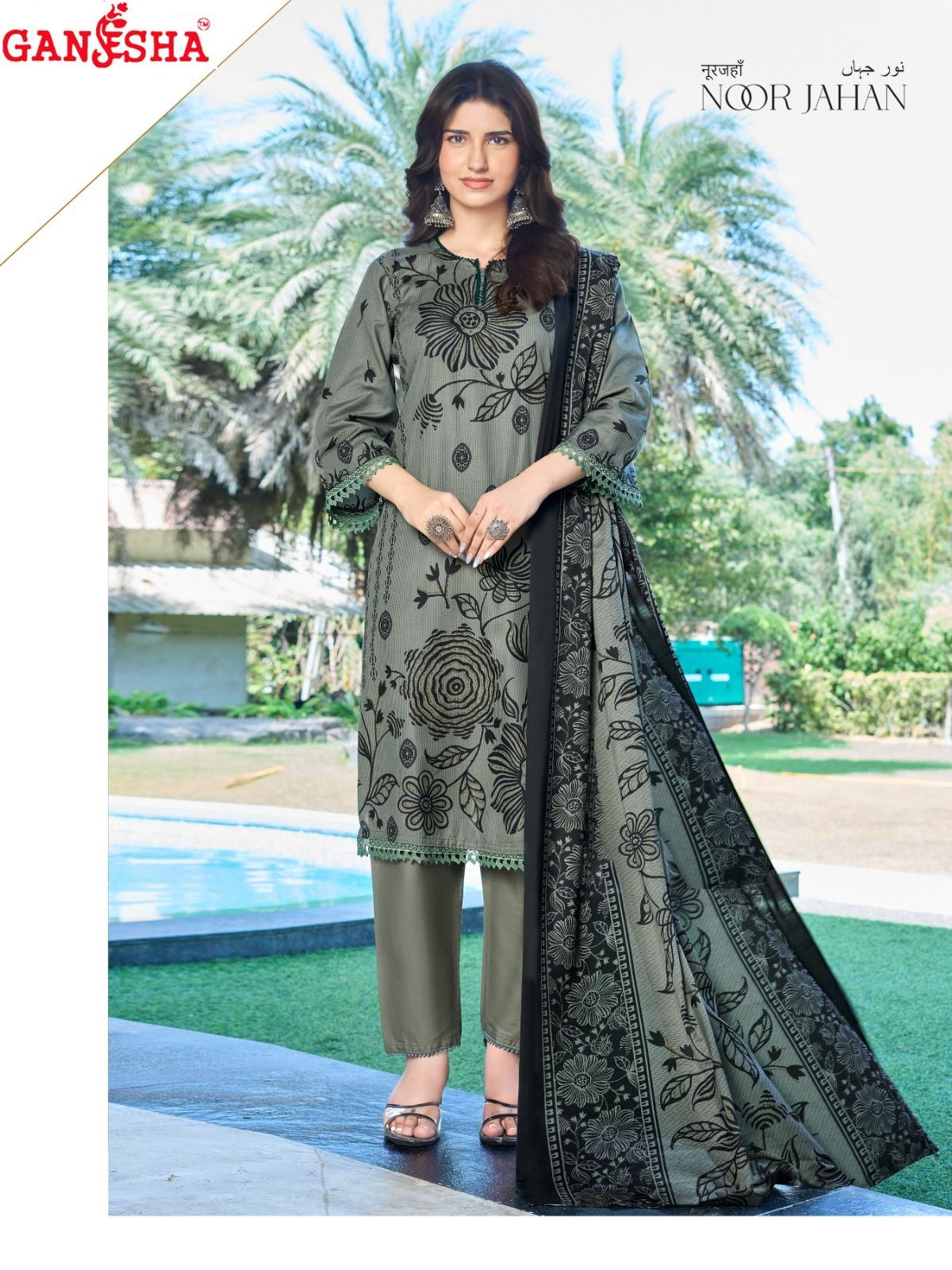 Noor Jahan Vol 2 Ganesha Mix Cotton Karachi Salwar Suits Supplier India