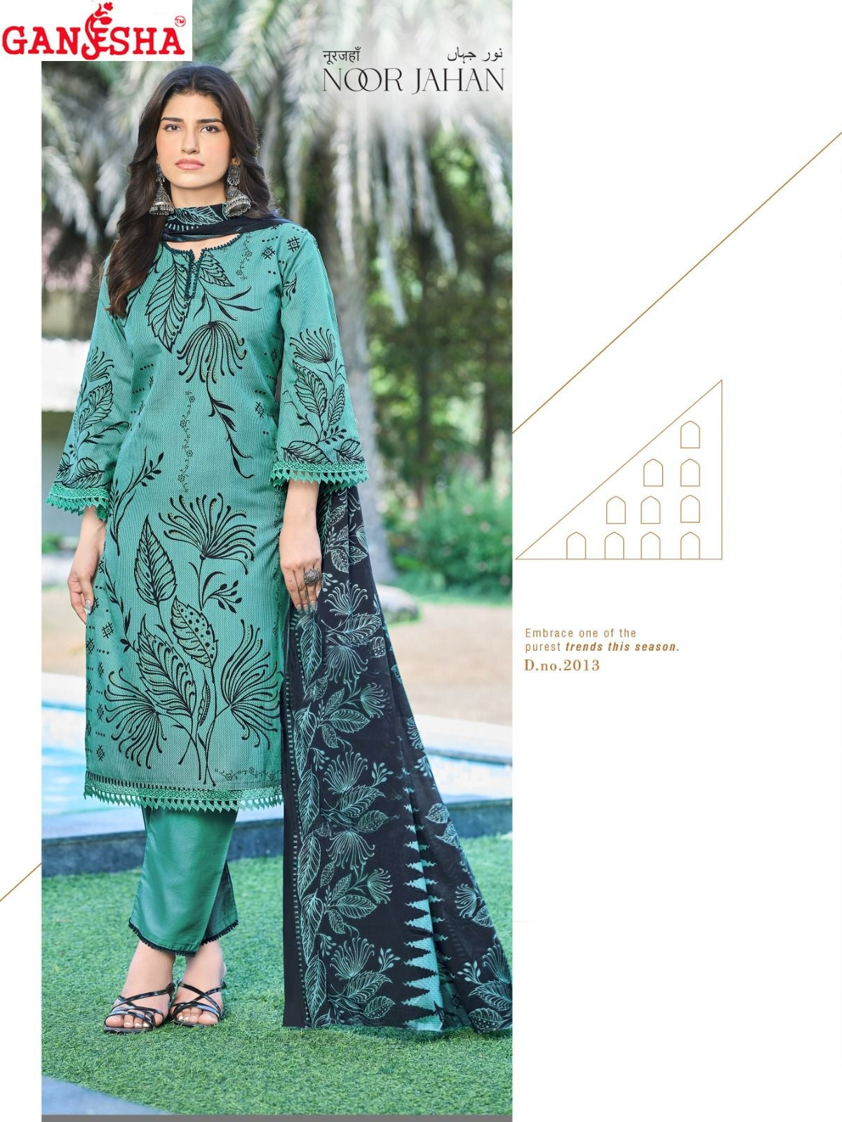 Noor Jahan Vol 2 Ganesha Mix Cotton Karachi Salwar Suits Supplier India