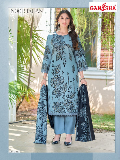 Noor Jahan Vol 3 Ganesha Mix Cotton Karachi Salwar Suits Manufacturer