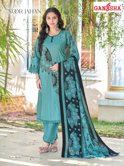 Noor Jahan Vol 3 Ganesha Mix Cotton Karachi Salwar Suits Manufacturer