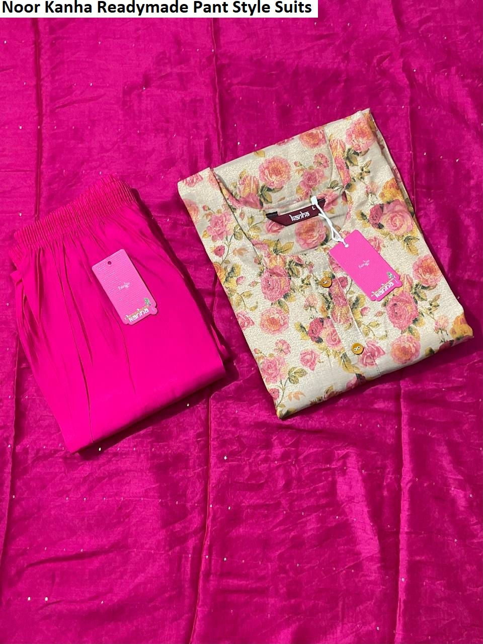 Noor Kanha Tissue Readymade Pant Style Suits Wholesaler Gujarat