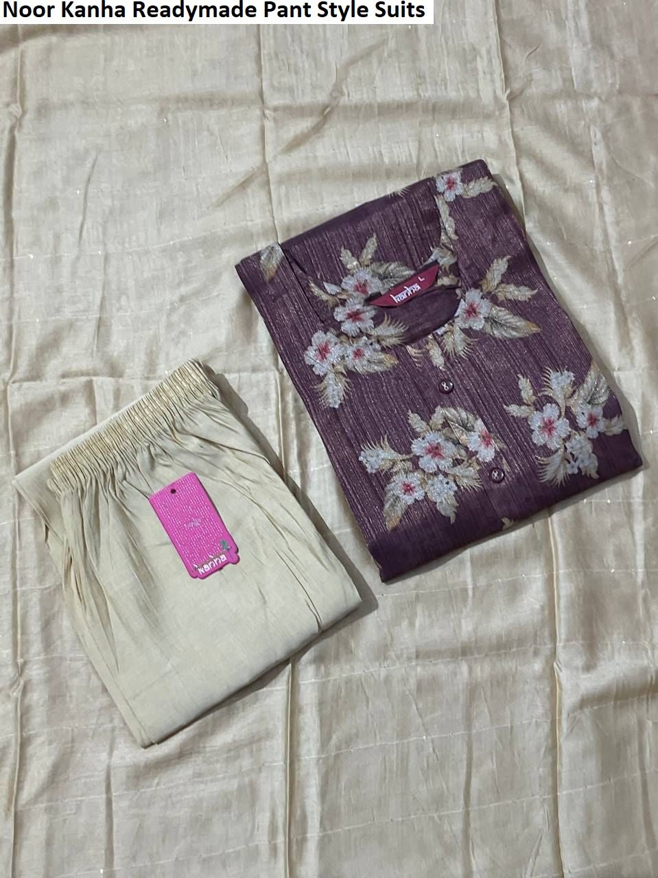 Noor Kanha Tissue Readymade Pant Style Suits Wholesaler Gujarat