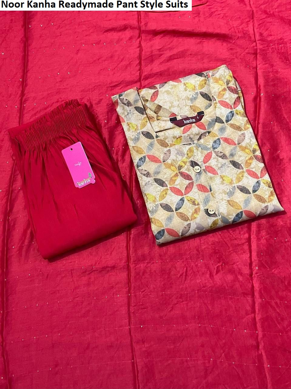 Noor Kanha Tissue Readymade Pant Style Suits Wholesaler Gujarat